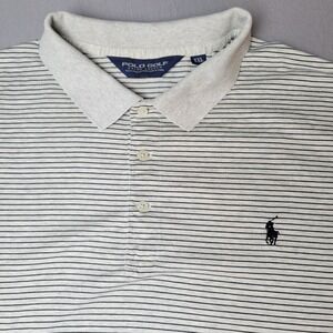 POLO RALPH LAUREN GOLF SHIRT -XXL- GRAY WITH  BLACK PONY- EUC